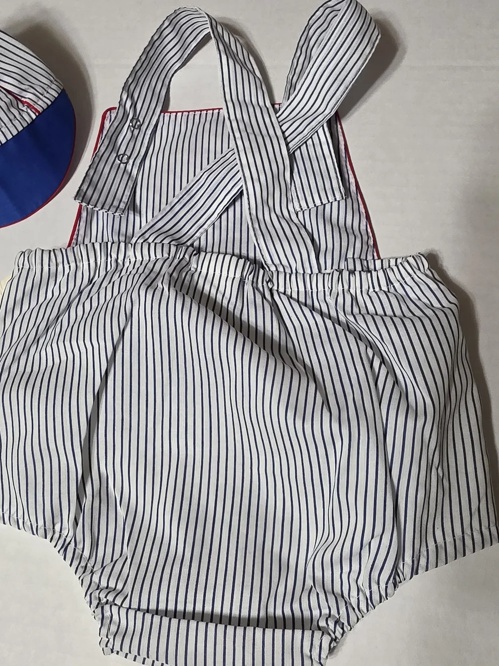 Vintage  80s Baseball Romper & Hat Set NWT 6-9M